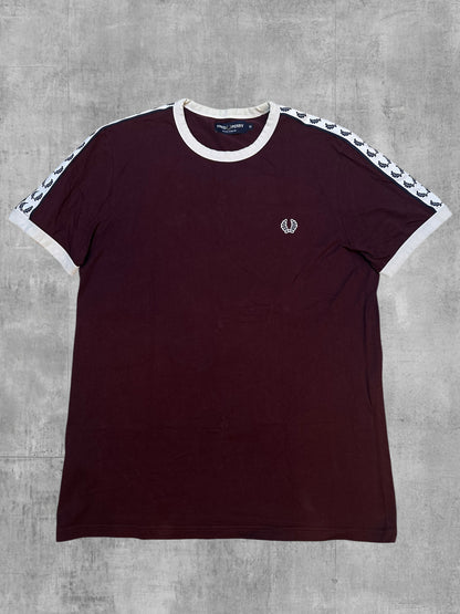 Fred Perry T-shirt Taped Weinrot Weiß M