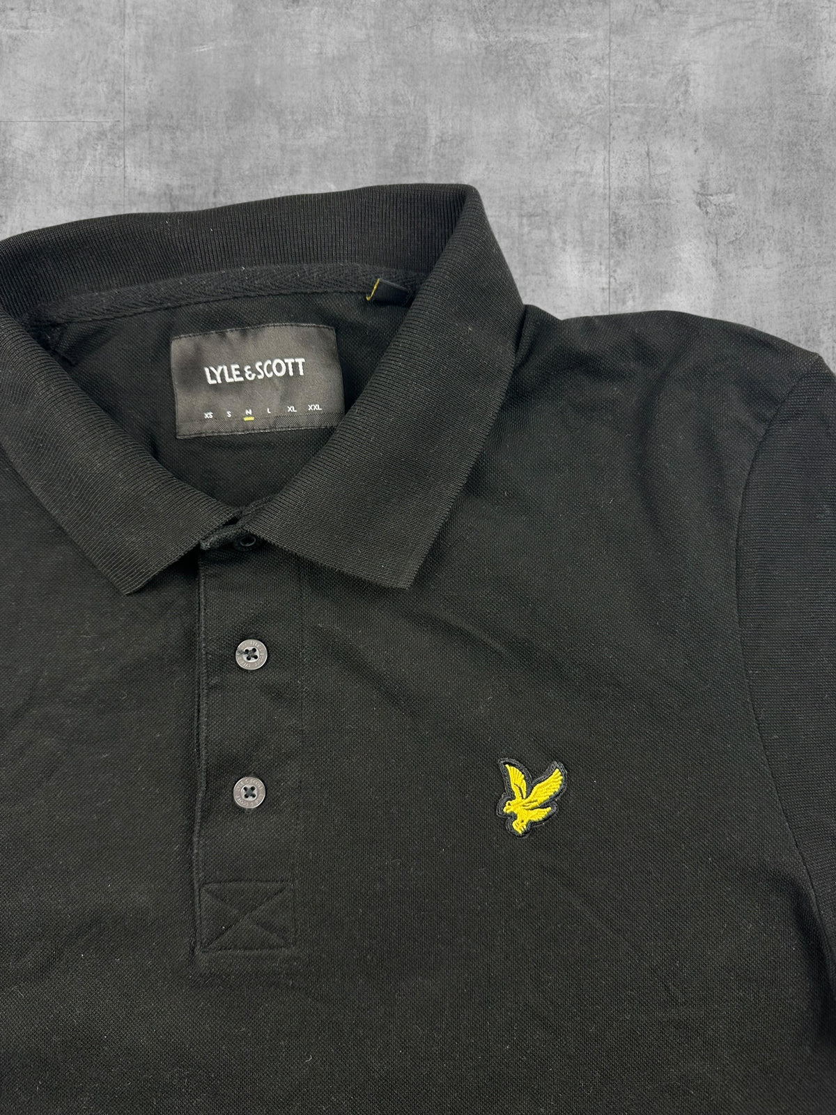 Lyle & Scott Langarm Polo Shirt Schwarz M