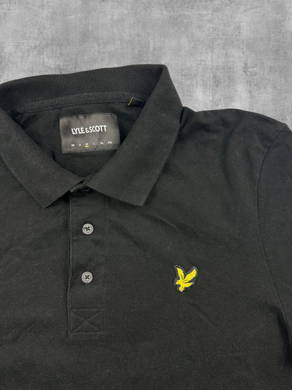 Lyle & Scott Langarm Polo Shirt Schwarz M
