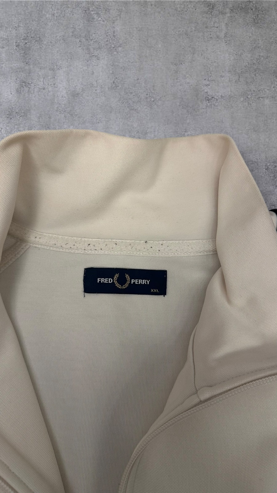 Fred Perry Trainingsjacke Taped Zip Jacke Weiß Schwarz XXL