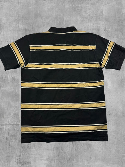 Fred Perry Polo Shirt Schwarz Gold gestreift M