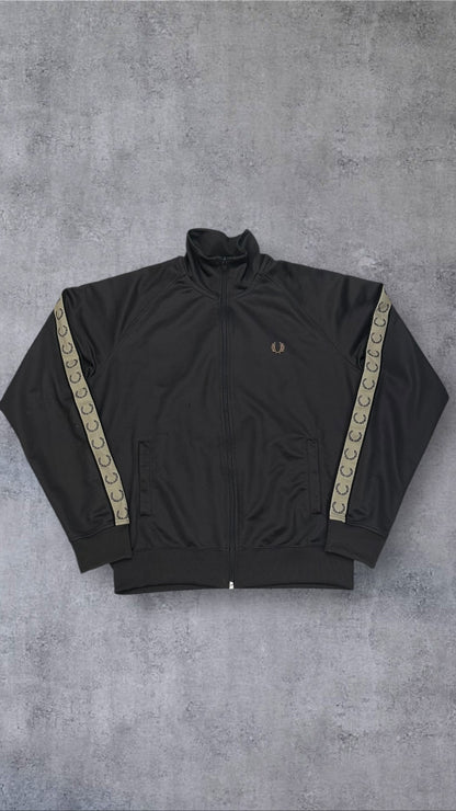 Fred Perry Trainingsjacke Taped Zip Jacke Grau Beige M