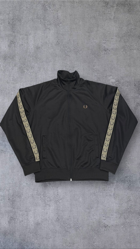 Fred Perry Trainingsjacke Taped Zip Jacke Grau Beige M