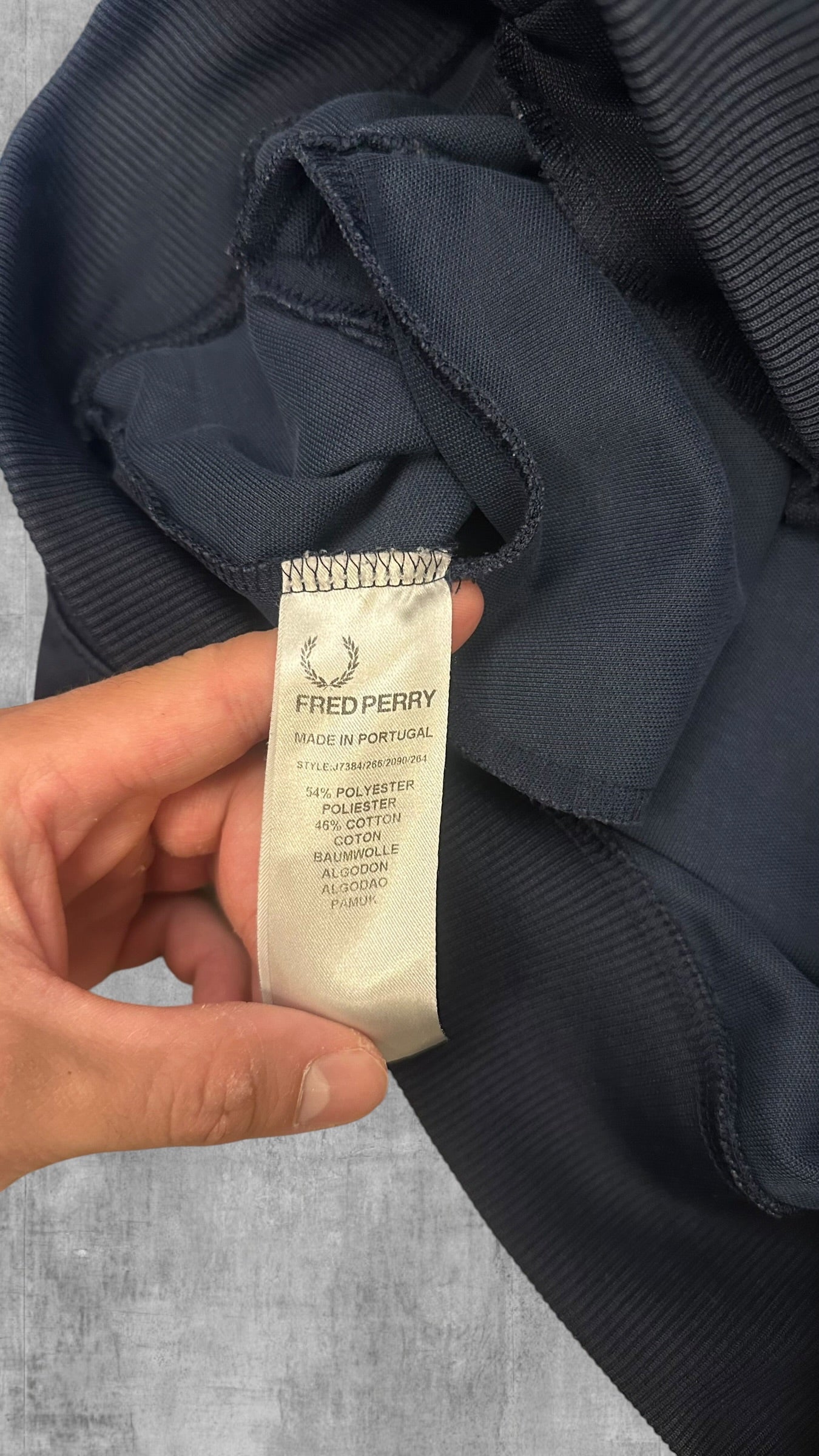 Fred Perry Vintage Trainingsjacke Taped Navy Blau M