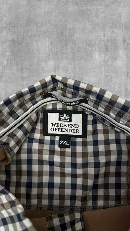Weekend Offender Polo Shirt Braun karriert XXL