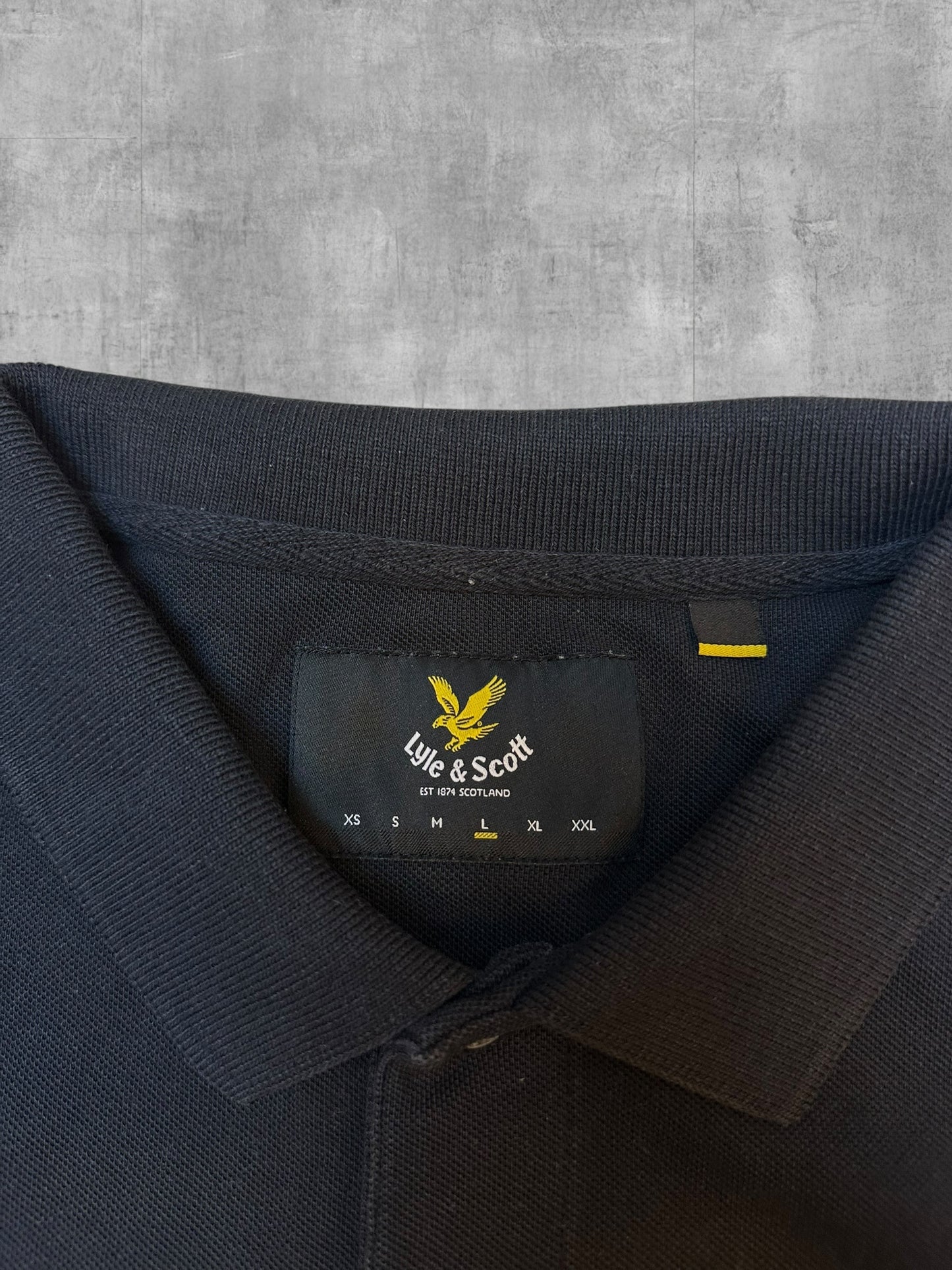 Lyle & Scott Langarm Polo Shirt Schwarz L