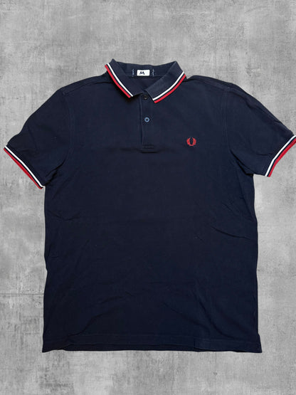 Fred Perry Polo Shirt Schwarz Rot Weiß M