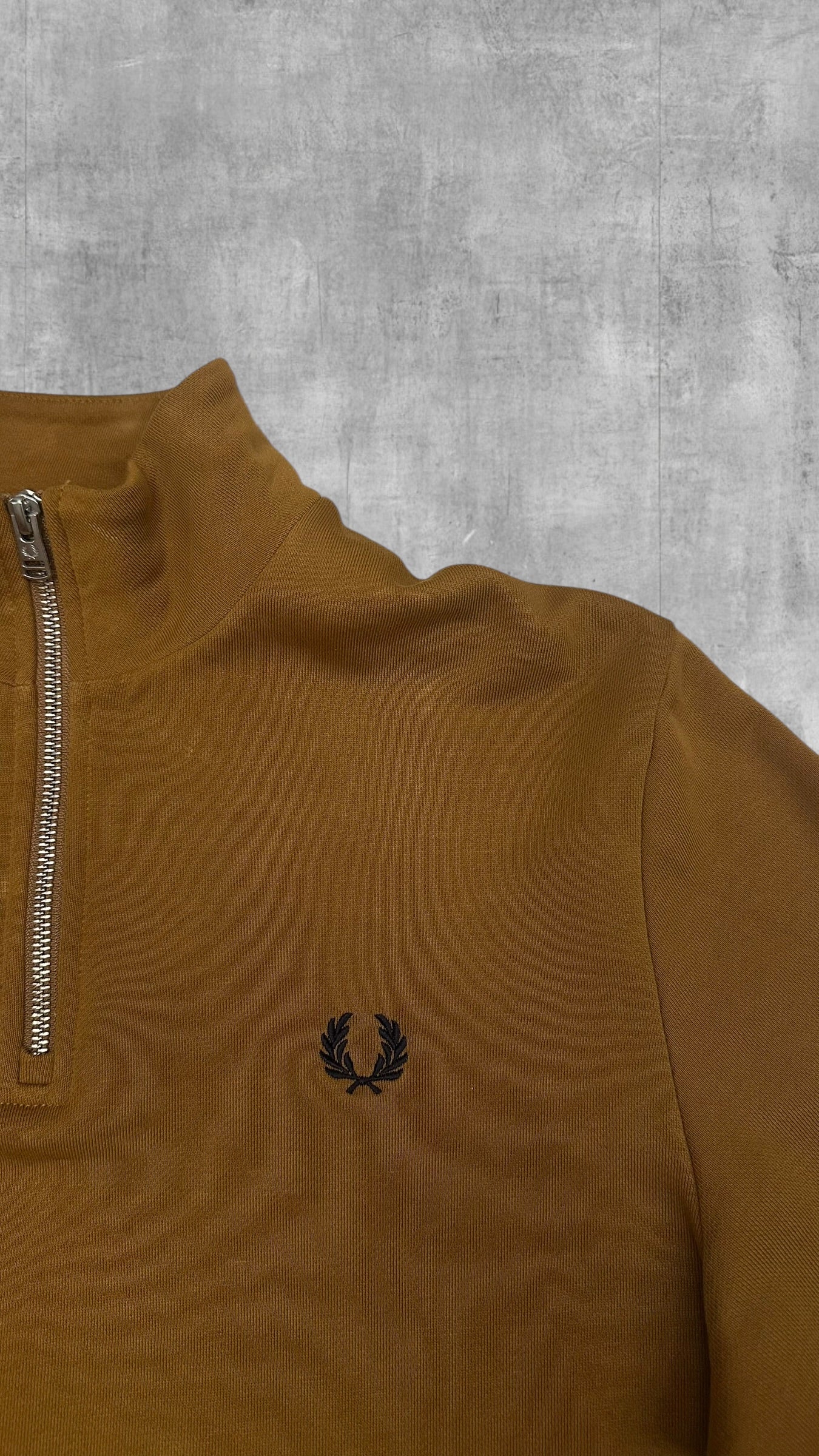 Fred Perry Half zip Pullover Sweater Ocker M
