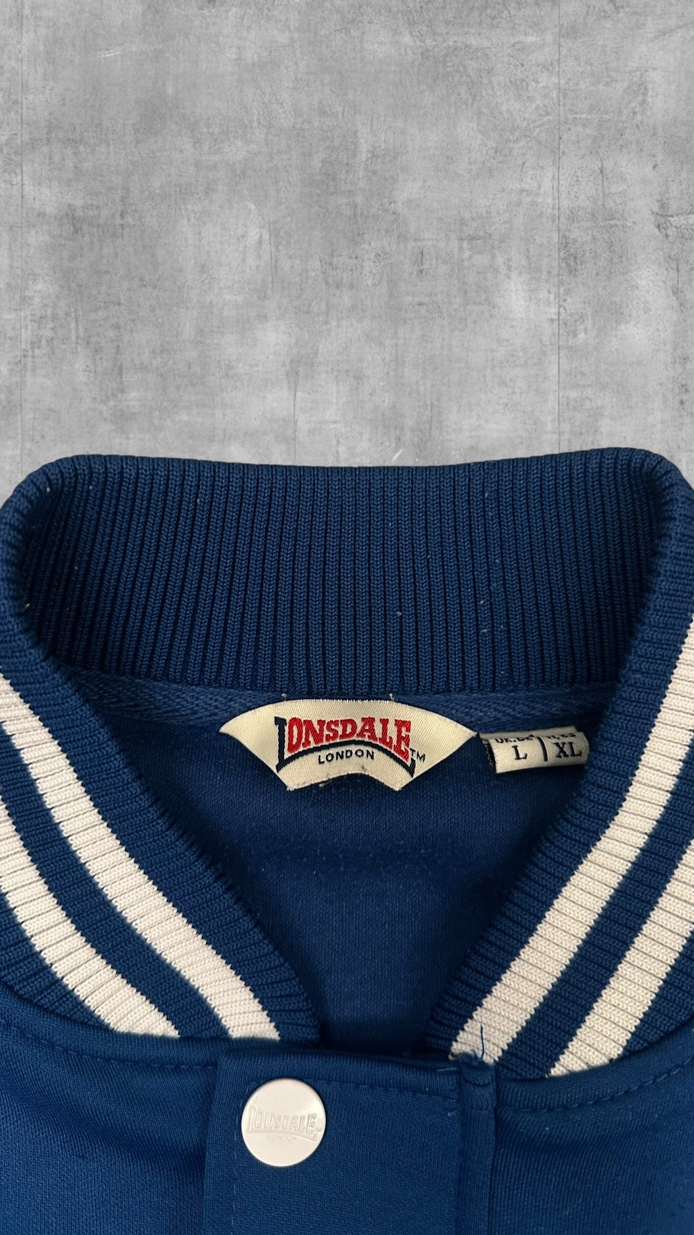Lonsdale London Backprint Collage Jacke Blau Weiß L
