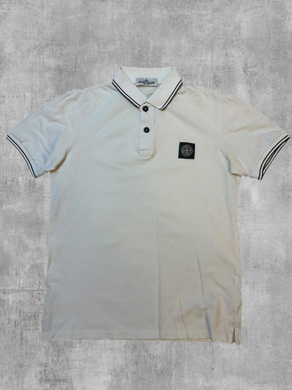 Stone Island Polo Shirt Weiß XS