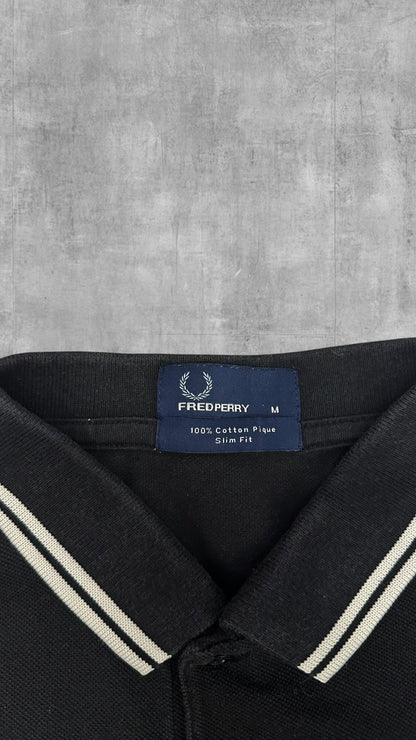 Fred Perry Polo Shirt Schwarz Weiß M