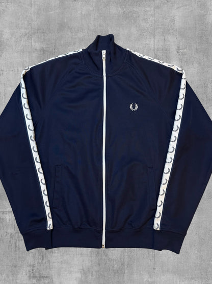 Fred Perry Trainingsjacke Taped Navy Blau Weiß S
