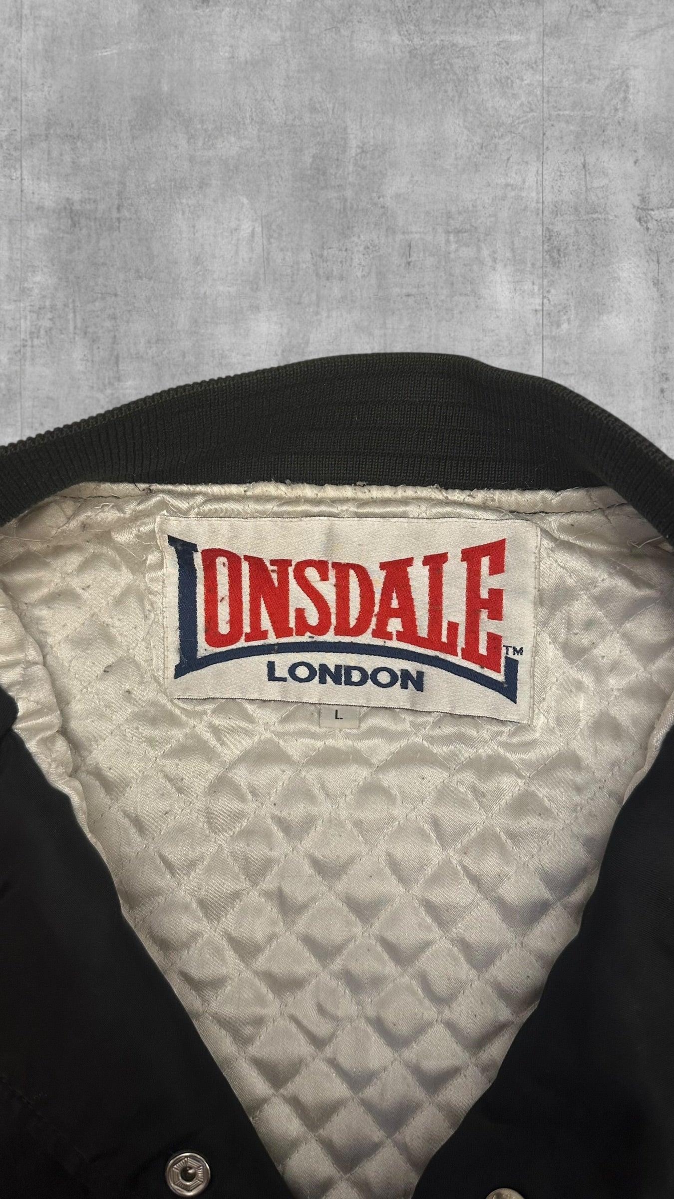 Vintage Lonsdale London Bomberjacke Schwarz Weiß L