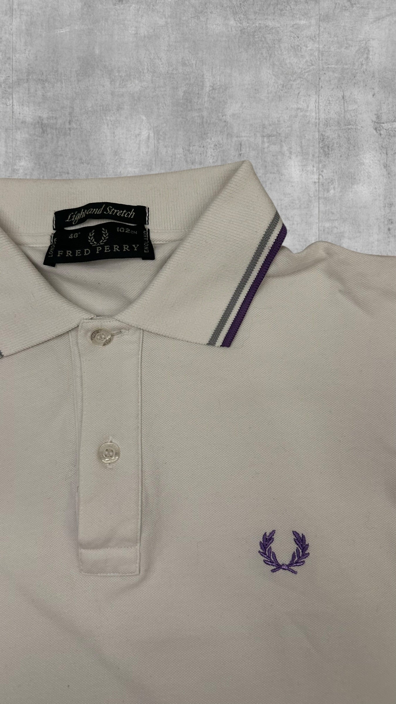 Fred Perry Polo Shirt Weiß Blau M