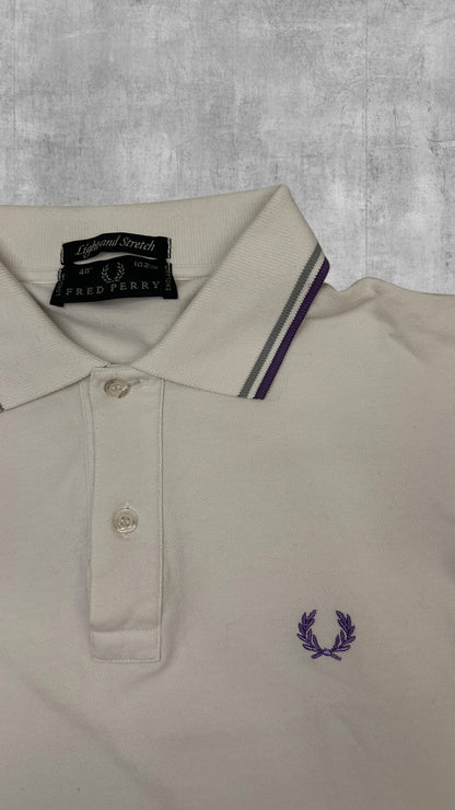 Fred Perry Polo Shirt Weiß Blau M
