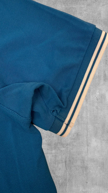 Fred Perry Polo Shirt Hellblau Weiß L Slim Fit