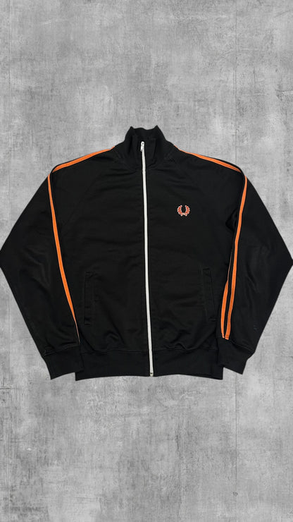 Fred Perry Vintage Trainingsjacke Taped Zip Jacke Schwarz Rot S