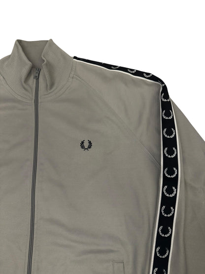 Fred Perry Trainingsjacke Taped Grau Khaki Schwarz XL