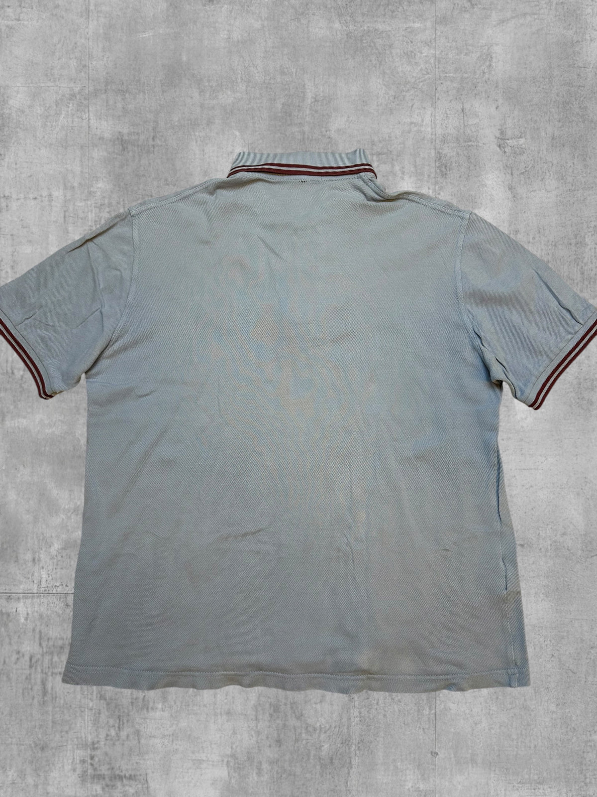 Fred Perry Polo Shirt Hellblau Weinrot M