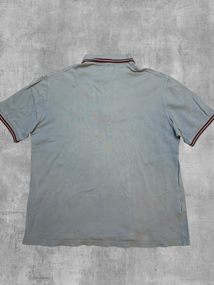 Fred Perry Polo Shirt Hellblau Weinrot M