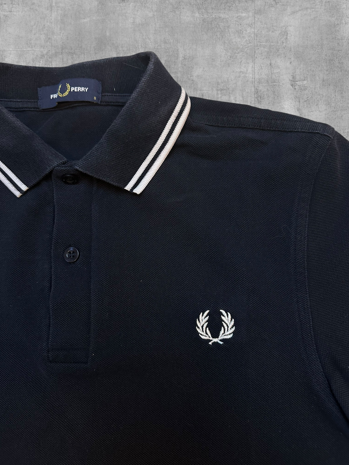 Fred Perry Polo Shirt Schwarz Weiß S