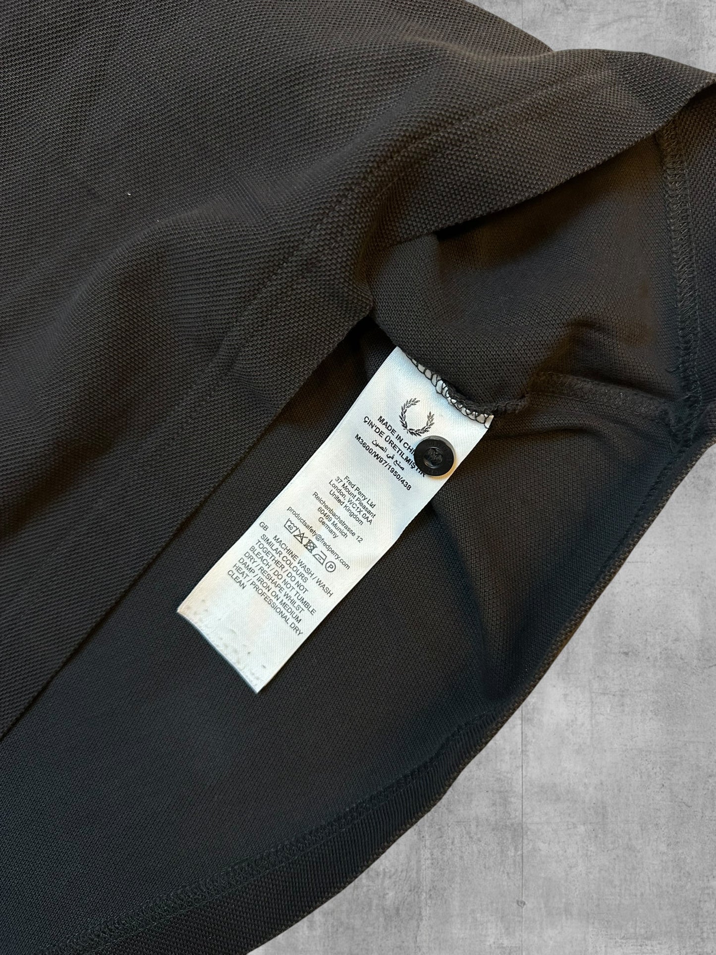 Fred Perry Polo Shirt Schwarz Hellblau L