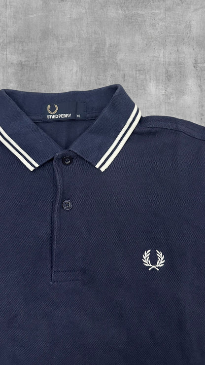 Fred Perry Polo Shirt Schwarzblau Weiß XS