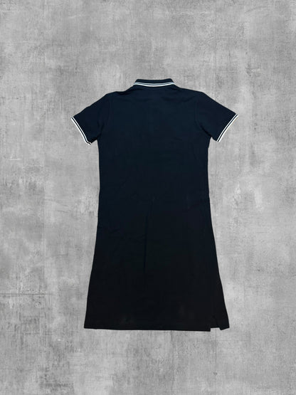 Fred Perry Polo Kleid Schwarz Weiß Frauengröße M