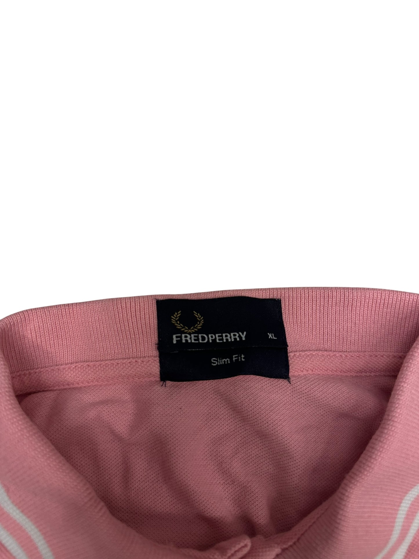 Fred Perry Polo Shirt Rosa Weiß XL Slim Fit