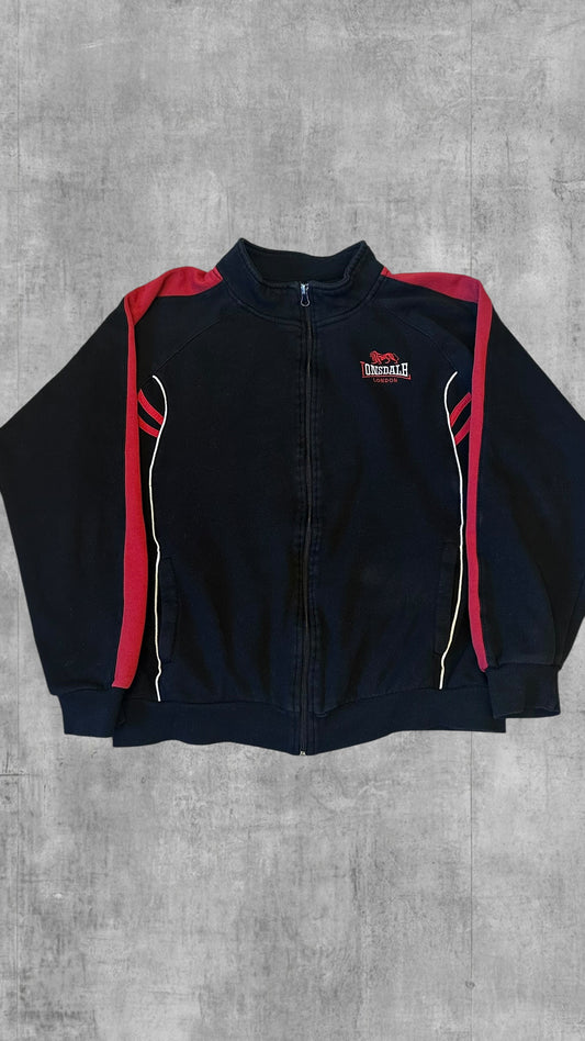 Lonsdale London Trainingsjacke Backprint Baumwolle Navy Blau Rot M - L