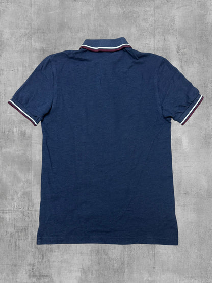 Fred Perry Polo Shirt Navy Blau Weiß Weinrot XS