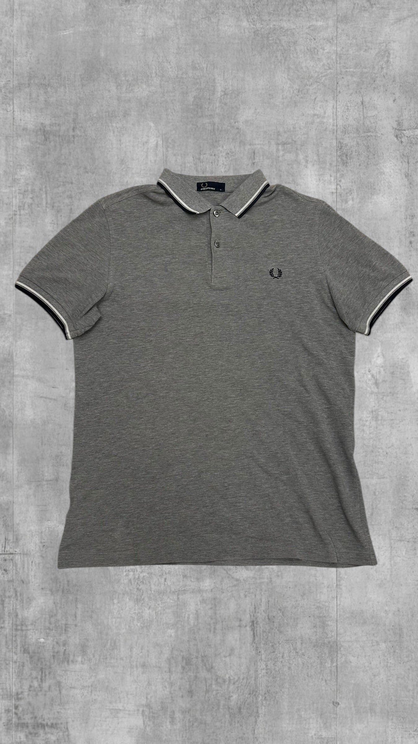 Fred Perry Polo Shirt Grau Schwarz M