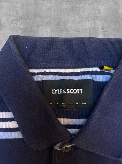 Lyle & Scott Polo Shirt Navy Blau Gestreift M