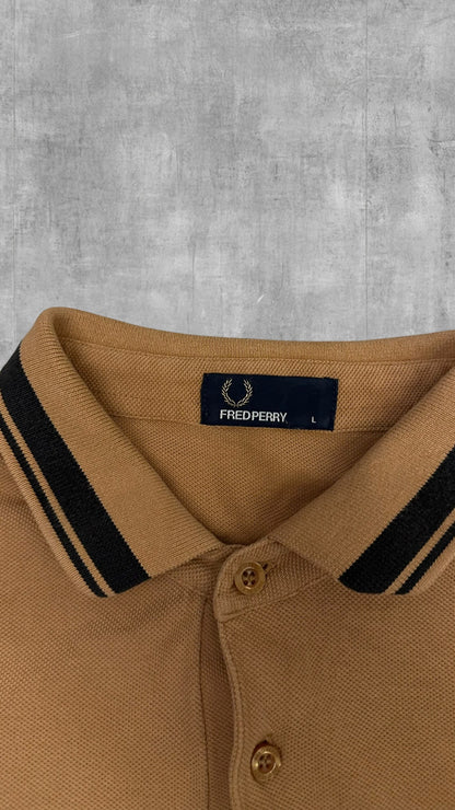 Fred Perry Polo Shirt Braun Schwarz L