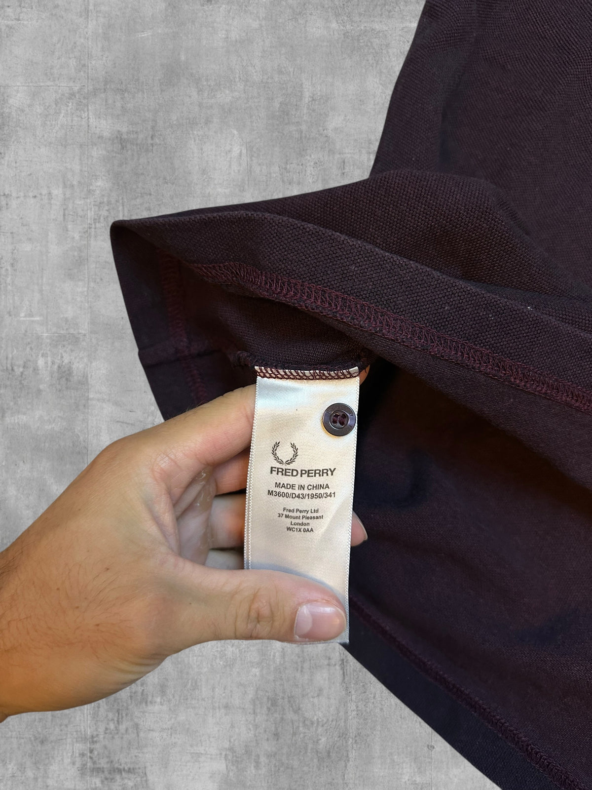 Fred Perry Polo Shirt Weinrot Schwarz Weiß M