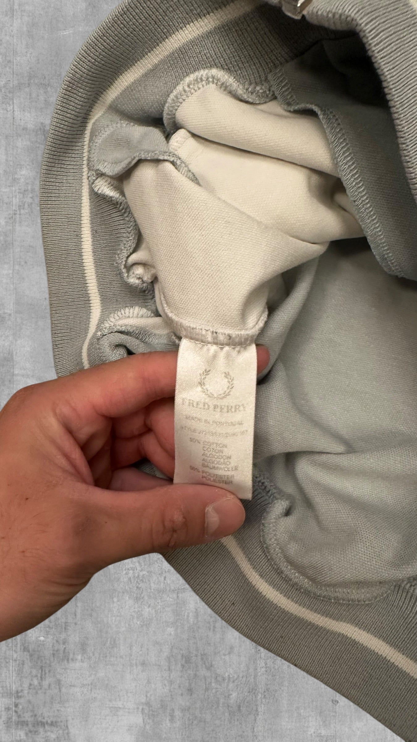 Fred Perry Vintage Trainingsjacke Babyblau Weiß M