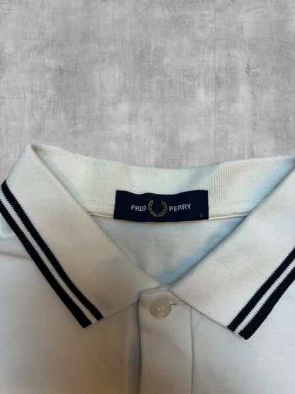 Fred Perry Polo Shirt Weiß Schwarz S