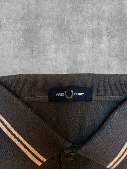 Fred Perry Polo Shirt Grau Beige M