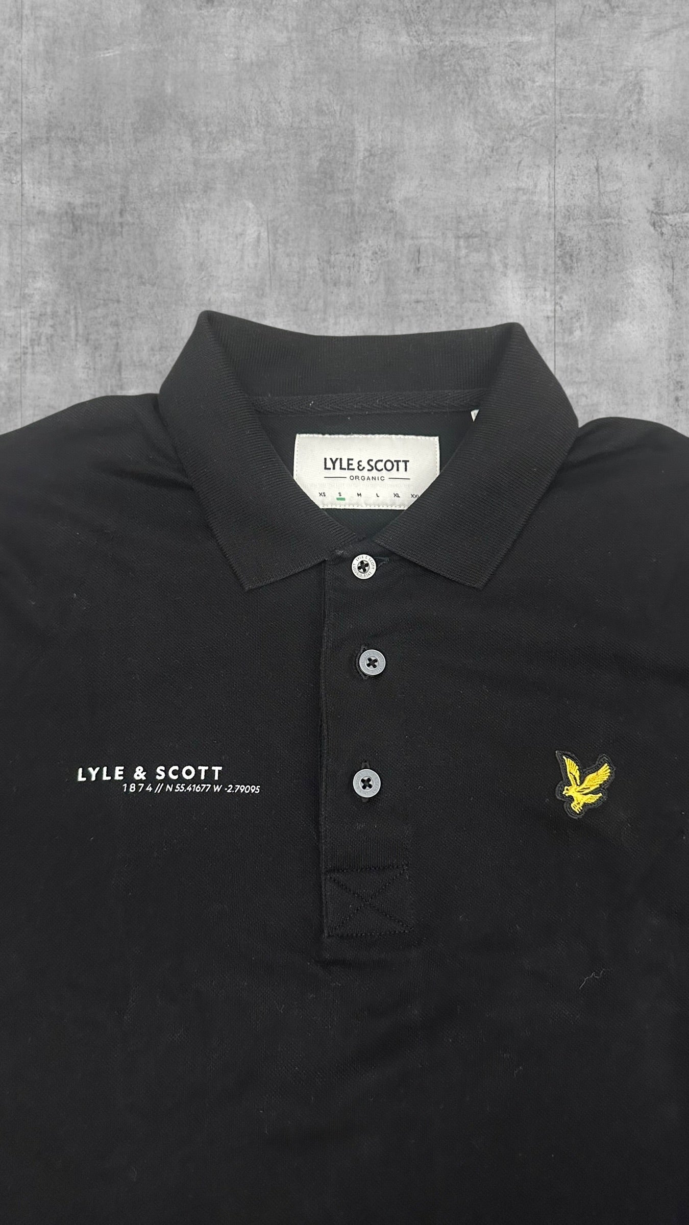 Lyle & Scott Langarm Polo Shirt Schwarz S