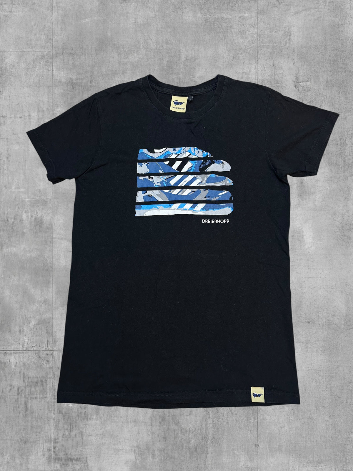 Dreierhopp T-Shirt Black Blue White S