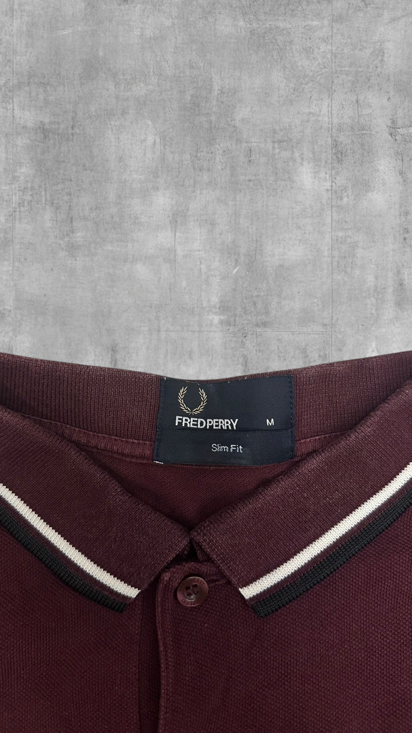 Fred Perry Polo Shirt Langsrm Weinrot M Slim Fit