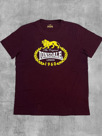 Lonsdale London T-Shirt Weinrot Weiß Gelb L