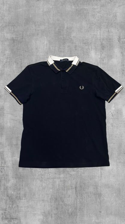 Fred Perry Polo Shirt Schwarzblau Weiß L