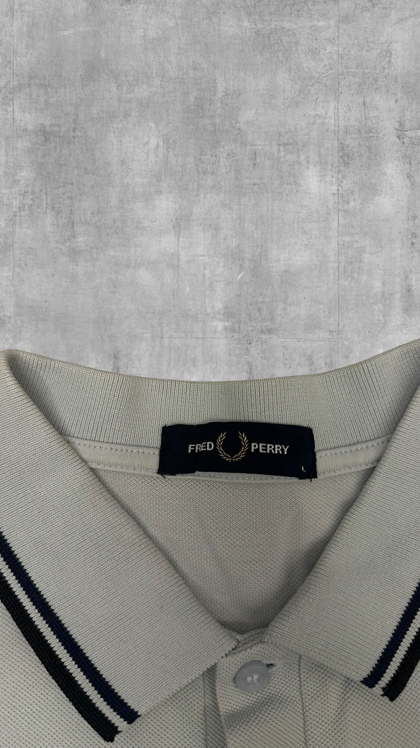 Fred Perry Polo Shirt Weiß Türkis L