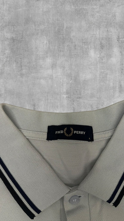 Fred Perry Polo Shirt Weiß Türkis L