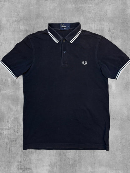 Fred Perry Polo Shirt Schwarz Weiß S Slim Fit