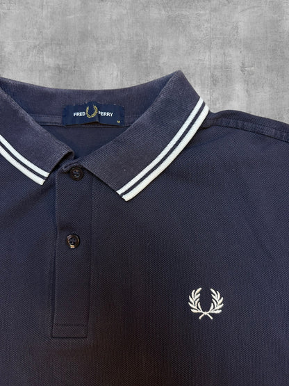 Fred Perry Polo Shirt Schwarzblau Weiß M