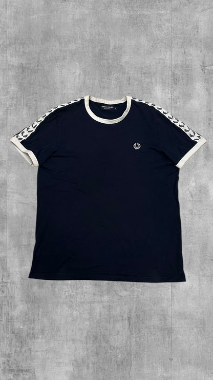 Fred Perry T-shirt taped Navy Blau Weiß M