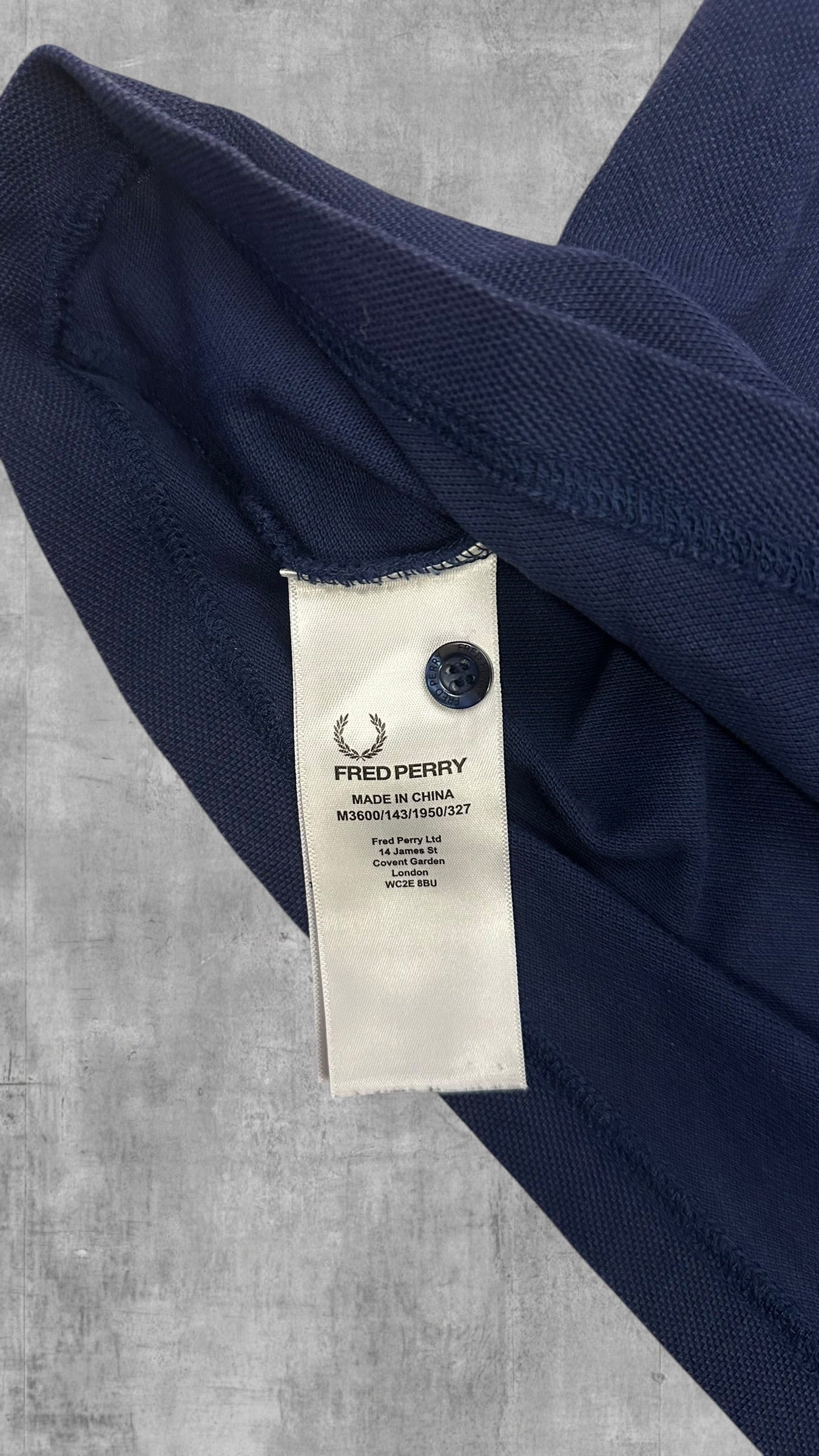 Fred Perry Polo Shirt Navy Blau Gelb S