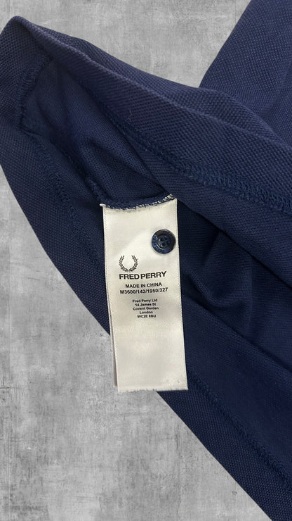 Fred Perry Polo Shirt Navy Blau Gelb S